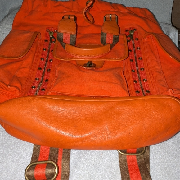 Marc by Marc Jacobs orange large drawstring backpack. - Picture 9 of 14